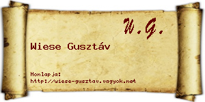 Wiese Gusztáv névjegykártya